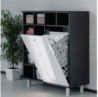 Vicco W&auml;scheschrank Fynn, Wei&szlig; Hochglanz/Anthrazit, 78.4 x 91.6 cm (1-St)