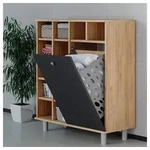 Vicco W&auml;scheschrank Fynn, Anthrazit/Goldkraft Eiche, 78.4 x 91.6 cm (1-St) grau