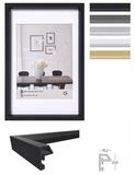 Walther Bilderrahmen Kunststoffrahmen Steel Style ES220B 20x20cm schwar