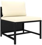 vidaXL Sofa, 3-Sitzer-Gartensofa mit Auflagen Schwarz Poly Rattan