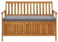 vidaXL Gartenbank, Outdoor Bank mit Stauraum 120 cm Massivholz Akazie