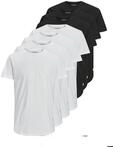 Rundhalsshirt JACK & JONES "JJENOA TEE SS CREW NECK 7PK MP NOOS", Herren, Gr. S,
