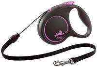 flexi Hundeleine Hundeleine BLACK DESIGN 5 m Rosa Gr&ouml;&szlig;e S, (Packung)