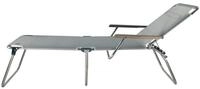 Fiam Gartenliege Amigo 40+ aus Aluminium mit Armlehne, Silbergrau, 3-fach