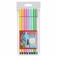 STABILO Fineliner Fasermaler -Pen 68 8er Pastelfarben