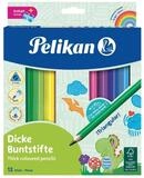HAMELIN PAPERBRANDS Buntstift Pelikan Buntstifte dick dreikant mit Spitzer 12...