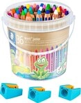 STAEDTLER Buntstift Farbstift Noris junior 140 9,45mm Eimer 36 St&uuml;ck + 3...