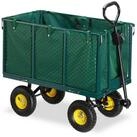 relaxdays Bollerwagen Gartenwagen hoch (2-tlg)