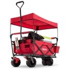 Arebos Bollerwagen faltbarer Handwagen mit Dach &ndash; Transportkarre f&uuml;r Garten &