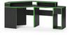 Vicco Computertisch Computermöbelset Computerecktisch KRON Schwarz/Grün Set 6