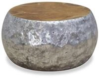 vidaXL Ablagetisch, Beistelltisch Aluminium Teak 60 x 60 x 30 cm