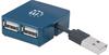 MANHATTAN Handgelenkstütze Manhattan USB-HUB 4-Port USB 2.0 Micro Hub blau