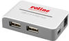 ROLINE USB 2.0 Hub Black and White", 4 Ports, mit Netzteil Computer-Adapter,...