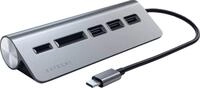 Satechi Type-C Aluminum USB Hub & Card Reader USB-Adapter USB 3.0 Typ A zu USB...