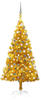vidaXL Künstlicher Weihnachtsbaum mit LEDs & Kugeln gold 150cm (3077690)