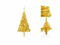 vidaXL Künstlicher Weihnachtsbaum mit LEDs & Kugeln gold 240cm (3077693)