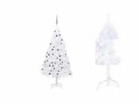 vidaXL Künstlicher Weihnachtsbaum mit LEDs & Kugeln weiß 120 cm (3077711)