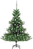 vidaXL Künstlicher Weihnachtsbaum Nordmann LED & Kugeln grün 150 cm (3077731)