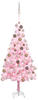 vidaXL Künstlicher Weihnachtsbaum mit LEDs & Kugeln Rosa 180 cm (3077585)
