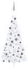 vidaXL Künstlicher Halber Weihnachtsbaum mit LEDs & Kugeln weiß 180 cm...