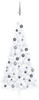 vidaXL Künstlicher Halber Weihnachtsbaum mit LEDs & Kugeln weiß 240 cm...