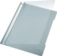 LEITZ Hefter Sichthefter A4 PVC langes Beschriftungsfenster grau