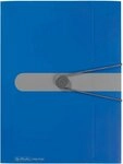 Herlitz F&auml;chermappe Gummizugmappe PP A4 blau opak to go (3 St&uuml;ck)