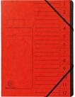 EXACOMPTA Organisationsmappe Ordnungsmappe 541205E DIN A4 12 F&auml;cher Karton rot