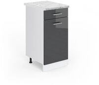 Vicco Unterschrank R-Line, Anthrazit Hochglanz/Wei&szlig;, 40 cm, AP Marmor (1-St)