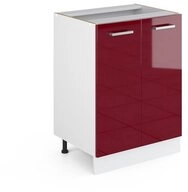 Vicco Unterschrank R-Line, Rot Hochglanz/Wei&szlig;, 60 cm ohne Arbeitsplatte (1-St)