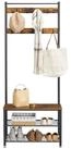 VASAGLE Garderobenst&auml;nder Garderobe, Kleiderst&auml;nder, mit Schuhbank, 3-in-1 Design,