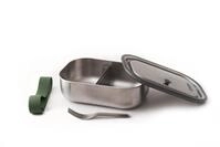 black+blum Lunchbox, Edelstahl, (1-tlg), mit Silikon-Ventil, Gabel und Gurt, 1000 ml