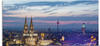 Art-Land Köln Panorama am Abend Deutschland blau 60x45 cm