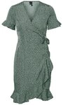 Vero Moda Shirtkleid Kurzes Wickel mit R&uuml;schen VMHENNA f&uuml;r Damen (kurz) VMHENNA 2/4
