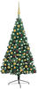 vidaXL Künstlicher Halber Weihnachtsbaum mit LEDs Schmuck grün 210 cm...