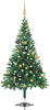 vidaXL Künstlicher Weihnachtsbaum Künstlicher Weihnachtsbaum mit LEDs Schmuck...