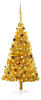 vidaXL Künstlicher Weihnachtsbaum mit LEDs & Kugeln gold 150cm (3077518)