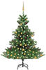 vidaXL Künstlicher Weihnachtsbaum Nordmann LED & Kugeln grün 120 cm (3077558)
