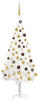 vidaXL Künstlicher Weihnachtsbaum mit LEDs & Kugeln weiß 120 cm (3077546)