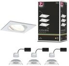 Paulmann LED Wandleuchte LED Einbauleuchte Nova Coin 3er-Set schwenkbar eckig...