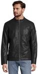 Lederimitatjacke TOM TAILOR, Herren, Gr. 3XL, schwarz, Web, Obermaterial: 100%