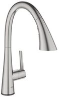 Grohe K&uuml;chenarmatur Zedra Touch, C-Auslauf Dualbrause