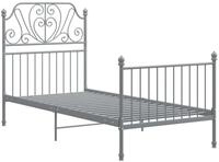 vidaXL Bettgestell, Bettrahmen Grau Metall 100x200 cm