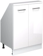 Vicco Unterschrank R-Line, Wei&szlig; Hochglanz/Wei&szlig;, 60 cm mit 2 T&uuml;ren (1-St)