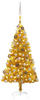 vidaXL Künstlicher Weihnachtsbaum mit LEDs & Kugeln gold 150cm (3077604)