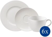 vivo Villeroy & Boch Group Kaffeeservice Basic White (18-tlg), 6 Personen, Fine