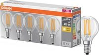 Osram LED-Leuchtmittel LED-Lampe Tropfenform, E14, 5 St., Warmwei&szlig;