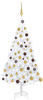 vidaXL Künstlicher Weihnachtsbaum mit LEDs & Kugeln weiß 120 cm (3077539)