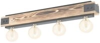 EGLO Deckenleuchte LAYHAM Deckenlampe, Vintage, Holz und Stahl, E27, Flurlampe,