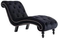 vidaXL Chaiselongue, Liegesofa Schwarz Samt